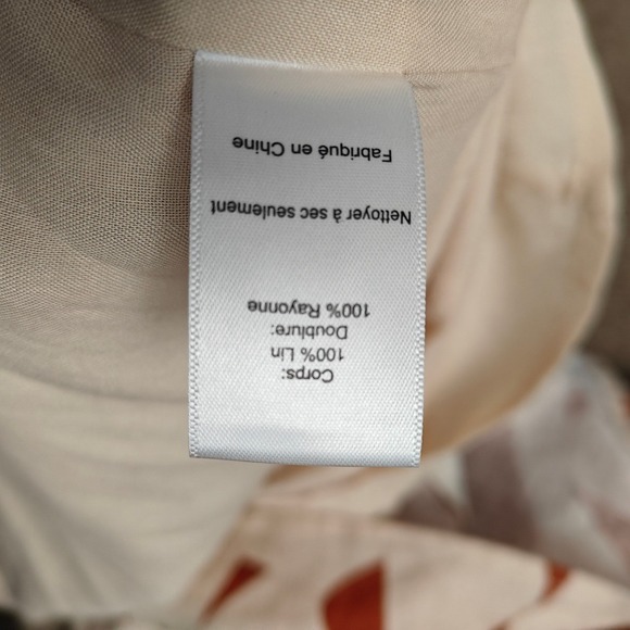 ASTR THE LABEL Cut Out Linen Blend Mini Dress Abstract Print Puff Sleeve L - Picture 8 of 12